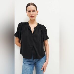 Reformation Black Blouse